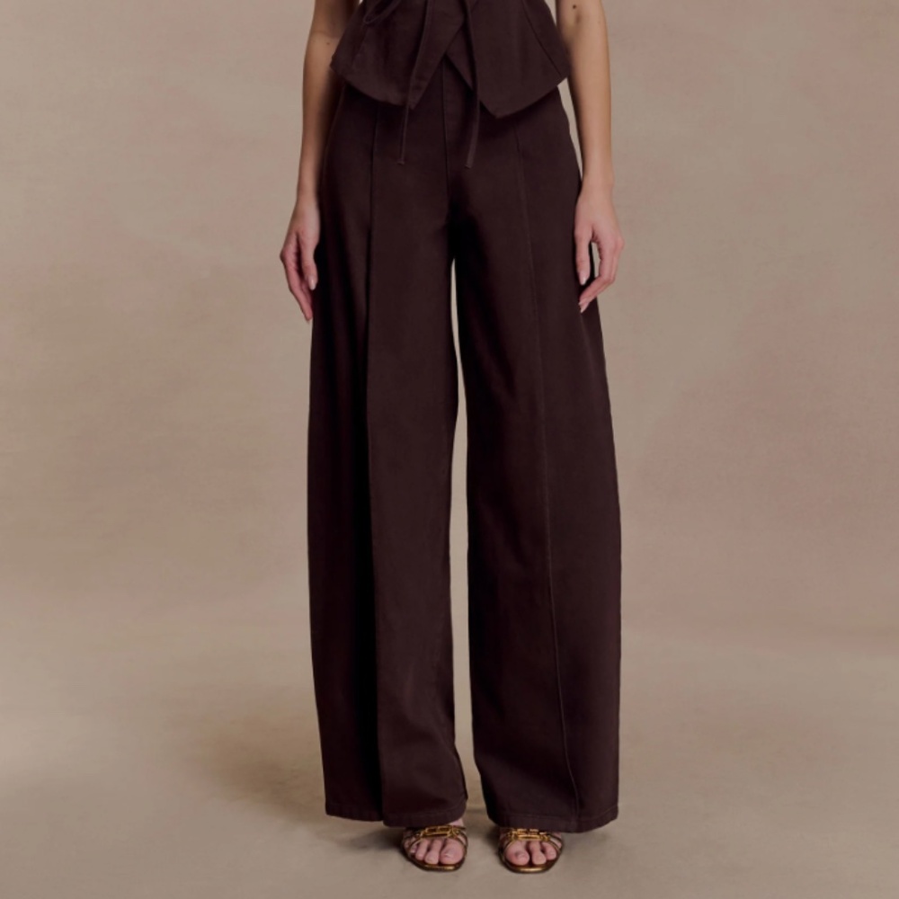 Meshki Dark Brown Wide Leg Jeans - Picture 2 of 14
